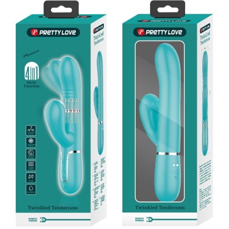 PRETTY LOVE - VIBRADOR PUNTO G MULTIFUNCIÓN VERDE AGUA 