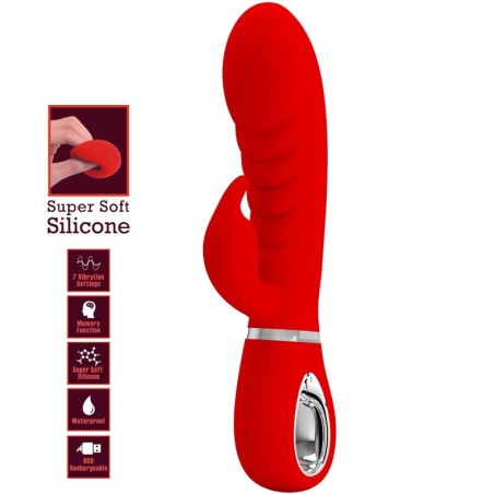 PRETTY LOVE - PRESCOTT VIBRADOR PUNTO G MULTIFUNCIÓN ROJO PRETTY LOVE FLIRTATION