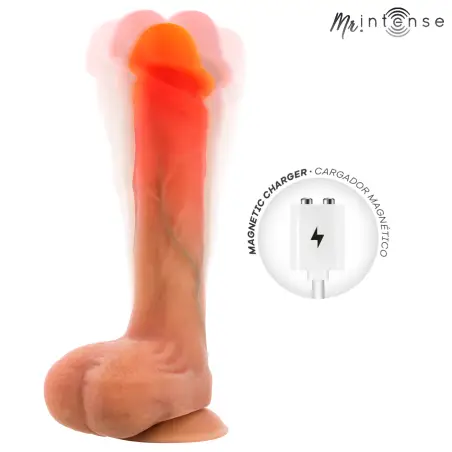 MR INTENSE - BRADLEY DILDO VIBRADOR SILICONA CON EFECTO CALOR Y CONTROL REMOTO 21 CM -Ø- 4.2 CM