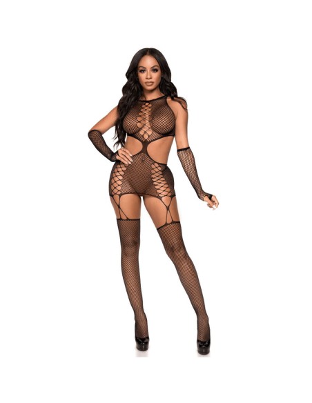 LEG AVENUE - VESTIDO CON LIGUERO Y GUANTES TALLA ÚNICA LEG AVENUE DRESSES