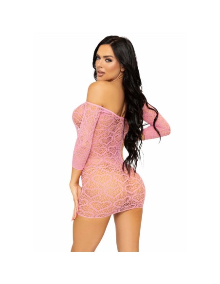 LEG AVENUE - MINI VESTIDO HEART NET TALLA ÚNICA - ROSA LEG AVENUE DRESSES