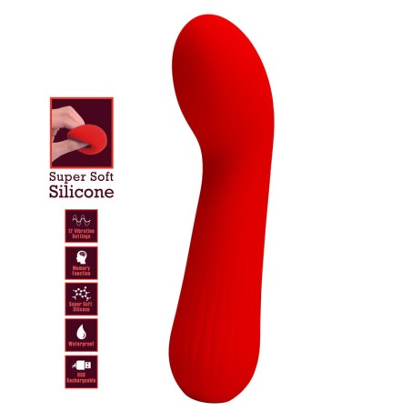 PRETTY LOVE - FAUN VIBRADOR RECARGABLE ROJO PRETTY LOVE SMART