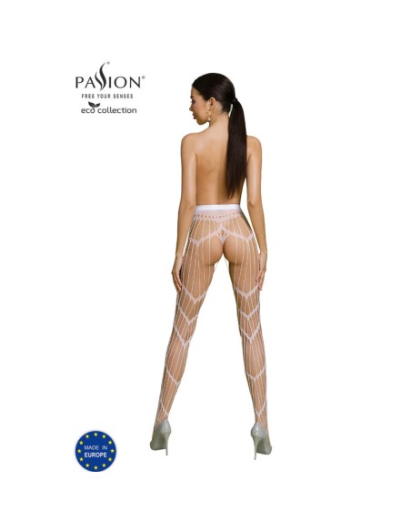 PASSION - ECO COLLECTION BODYSTOCKING ECO S006 BLANCO PASSION WOMAN GARTER & STOCK