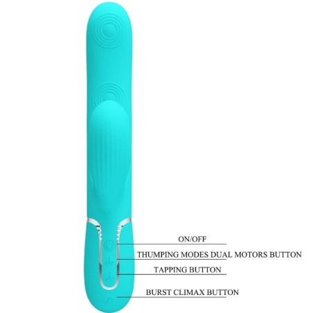 PRETTY LOVE - PERLITA VIBRADOR PUNTO G 3 EN 1 MULTIFUNCIÓN VERDE AGUA PRETTY LOVE FLIRTATION