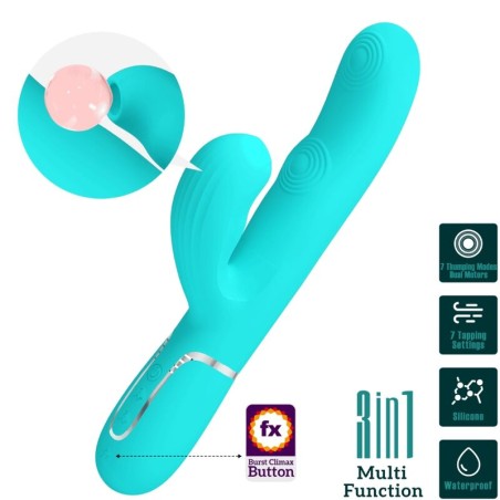 PRETTY LOVE - PERLITA VIBRADOR PUNTO G 3 EN 1 MULTIFUNCIÓN VERDE AGUA PRETTY LOVE FLIRTATION