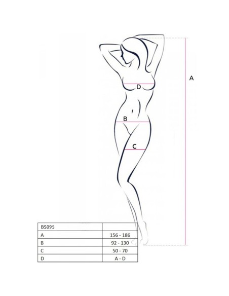 PASSION - BS095 BODYSTOCKING BLANCO TALLA ÚNICA PASSION WOMAN BODYSTOCKINGS