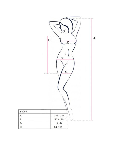 PASSION - BS096 BODYSTOCKING ROJO TALLA ÚNICA PASSION WOMAN BODYSTOCKINGS