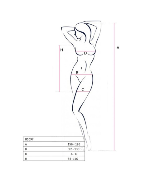 PASSION - BS097 BODYSTOCKING BLANCO TALLA ÚNICA PASSION WOMAN BODYSTOCKINGS
