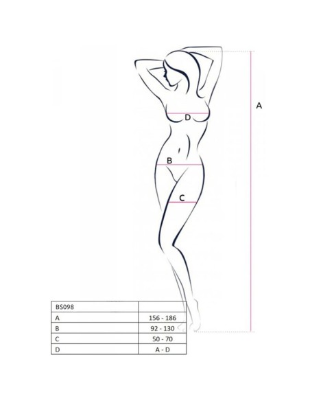 PASSION - BS098 BODYSTOCKING ROJO TALLA ÚNICA PASSION WOMAN BODYSTOCKINGS