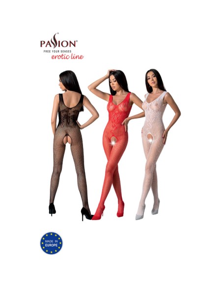PASSION - BS098 BODYSTOCKING ROJO TALLA ÚNICA PASSION WOMAN BODYSTOCKINGS