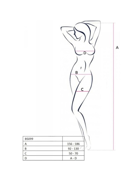 PASSION - BS099 BODYSTOCKING ROJO TALLA ÚNICA PASSION WOMAN BODYSTOCKINGS
