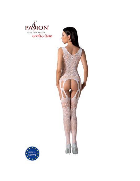 PASSION - BS099 BODYSTOCKING BLANCO TALLA ÚNICA PASSION WOMAN BODYSTOCKINGS