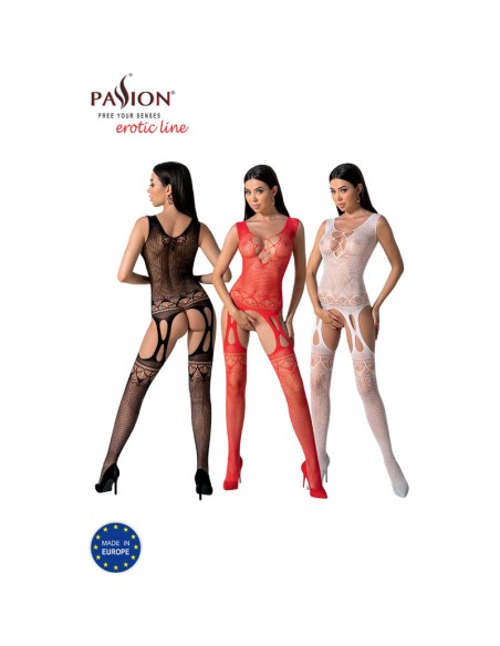 PASSION - BS099 BODYSTOCKING BLANCO TALLA ÚNICA PASSION WOMAN BODYSTOCKINGS