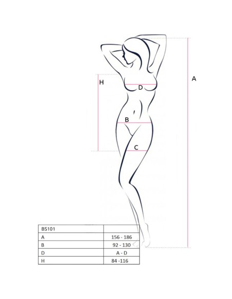 PASSION - BS101 BODYSTOCKING ROJO TALLA ÚNICA PASSION WOMAN BODYSTOCKINGS