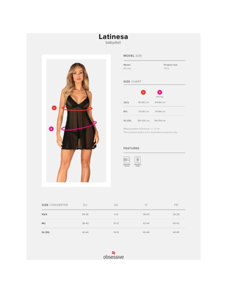 OBSESSIVE - LATINESA BABYDOLL & TANGA M/L OBSESSIVE BABYDOLL