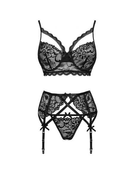 LIVCO CORSETTI FASHION - MORIDAM LC 90552 SUJETADOR + LIGUERO + PANTY NEGRO S/M LIVCO CORSETTI SETS