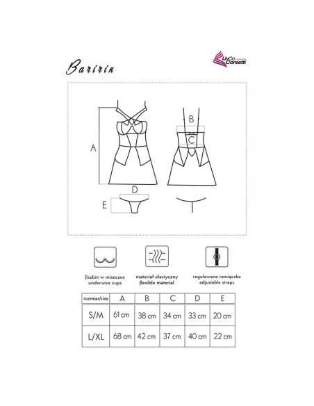 LIVCO CORSETTI FASHION - BARIRIN LC 90633 FALDA + PANTY NEGRO S/M LIVCO CORSETTI SETS