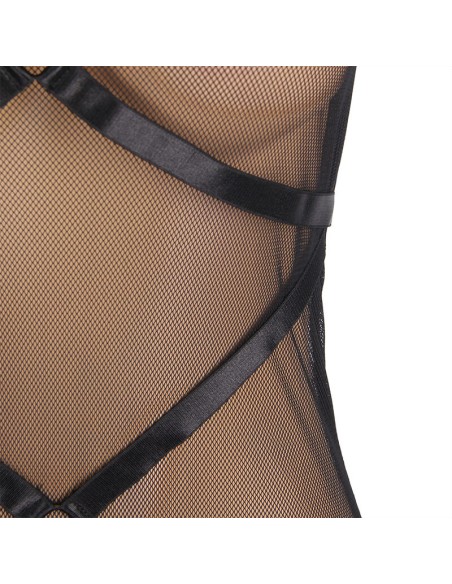 SUBBLIME - VESTIDO TRANSPARENTE CUELLO HALTER NEGRO L/XL SUBBLIME DRESSES