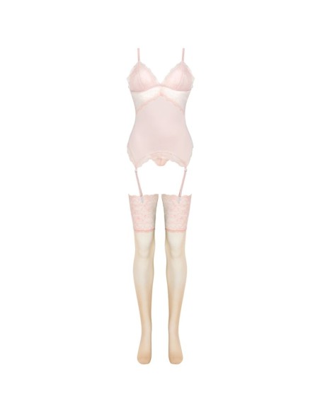 LIVCO CORSETTI FASHION - PERSINNE PEACH SET CORSET + PANTY + MEDIAS L/XL LIVCO CORSETTI SETS