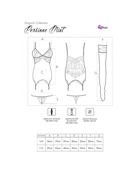 LIVCO CORSETTI FASHION - PERSINNE MIT EMPORIO SET CORSET + PANTY + MEDIAS L/XL LIVCO CORSETTI SETS