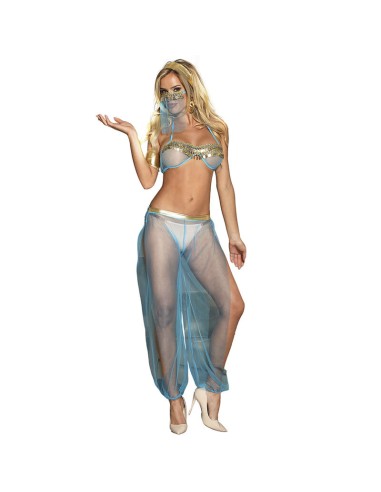 SUBBLIME - SET DE LENCERIA INDIA STYLE AZUL L/XL 