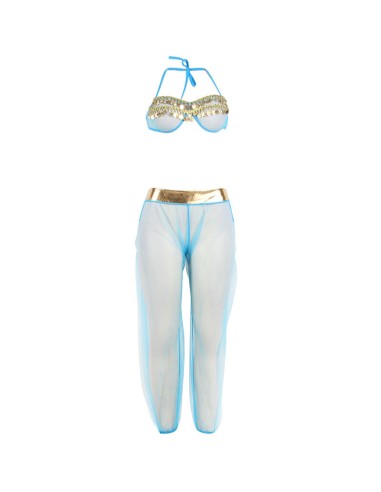 SUBBLIME - SET DE LENCERIA INDIA STYLE AZUL L/XL 