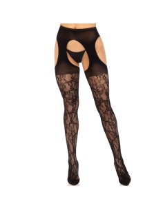 LEG AVENUE - MEDIAS DE LIGUERO ENCAJE NEGRO LEG AVENUE HOSIERY