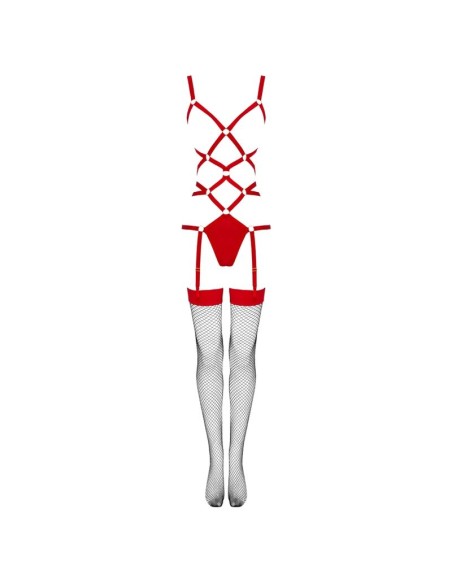 LIVCO CORSETTI FASHION - THIARA LC 20213 SET BODY + MEDIAS ROJA S/M LIVCO CORSETTI SETS