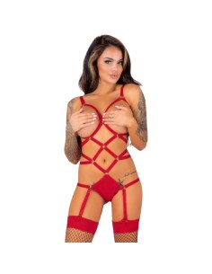 LIVCO CORSETTI FASHION - THIARA LC 20213 SET BODY + MEDIAS ROJA L/XL LIVCO CORSETTI SETS