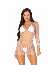 LEG AVENUE - VESTIDO DE REJILLA MANGA LARGA BLANCO TALLA ÚNICA LEG AVENUE DRESSES
