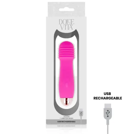 Vibrador Recargable Three Rosa 7 Velocidades | Dolce Vita