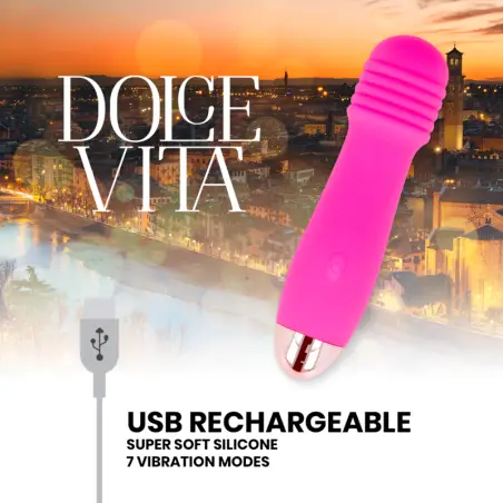 Vibrador Recargable Three Rosa 7 Velocidades | Dolce Vita