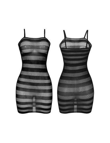 SUBBLIME - 951733 VESTIDO DE REJILLA CON FRANJAS NEGRO TALLA ÚNICA SUBBLIME DRESSES
