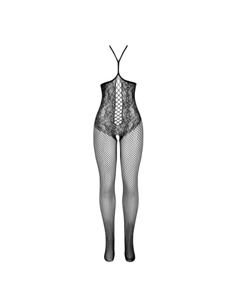 SUBBLIME - 951849 BODYSTOCKING DE REJILLA COPA ABIERTA Y CUELLO HALTER NEGRO TALLA ÚNICA SUBBLIME BODYSTOCKINGS