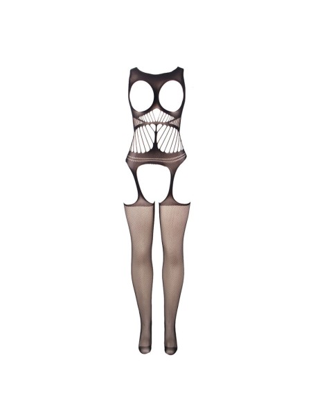 SUBBLIME - 951900 BODYSTOCKING CROTCHLESS DE REJILLA CON COPA Y HOMBROS ABIERTOS NEGRO TALLA ÚNICA SUBBLIME BODYSTOCKINGS