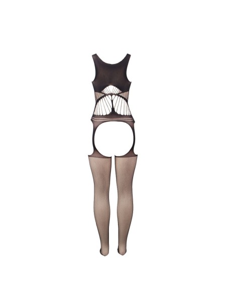 SUBBLIME - 951900 BODYSTOCKING CROTCHLESS DE REJILLA CON COPA Y HOMBROS ABIERTOS NEGRO TALLA ÚNICA SUBBLIME BODYSTOCKINGS