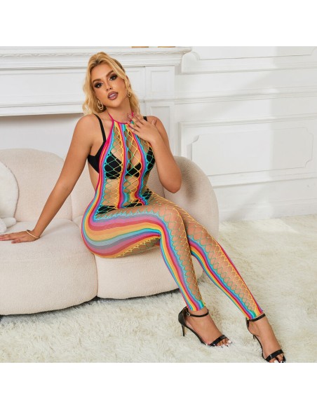 SUBBLIME - 952358 VESTIDO DE REJILLA CUELLO HALTER ARCOIRIS TALLA ÚNICA SUBBLIME DRESSES