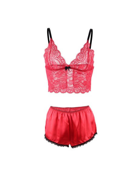 SUBBLIME - 953898 SET 3 PIEZAS ENCAJE Y SATEN ROJO S/M SUBBLIME SETS