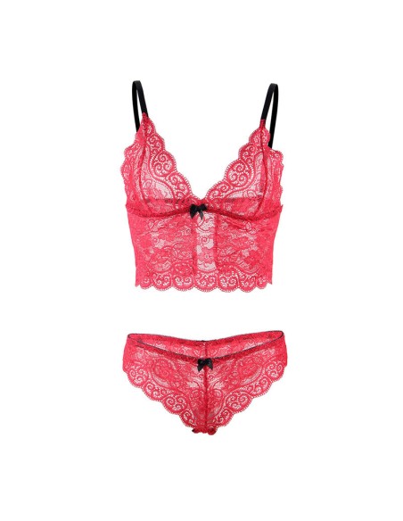 SUBBLIME - 953898 SET 3 PIEZAS ENCAJE Y SATEN ROJO S/M SUBBLIME SETS