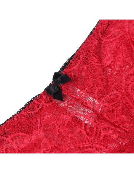SUBBLIME - 953898 SET 3 PIEZAS ENCAJE Y SATEN ROJO S/M SUBBLIME SETS