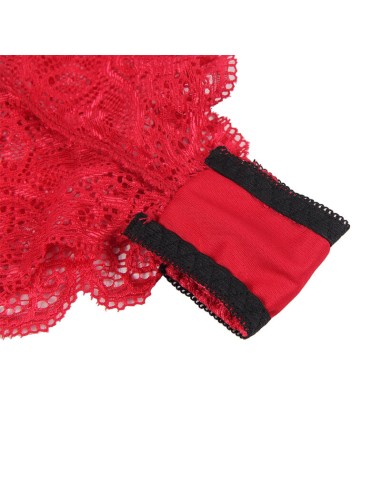 SUBBLIME - 953904 SET 3 PIEZAS ENCAJE Y SATEN ROJO L/XL 