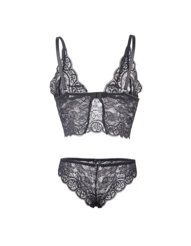 SUBBLIME - 953911 SET 3 PIEZAS ENCAJE Y SATEN NEGRO S/M 