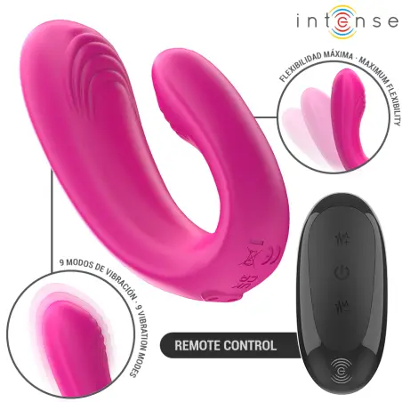 Janet Estimulador y Vibrador Dual en Forma de u con Control