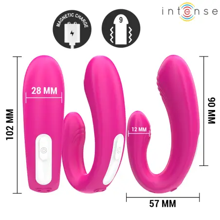 Janet Estimulador y Vibrador Dual en Forma de u con Control