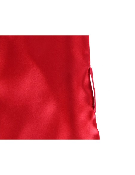 SUBBLIME - 954017 CAMISON DE ENCAJE ESPALDA TRANSPARENTE + TANGA ROJO/NEGRO S/M 