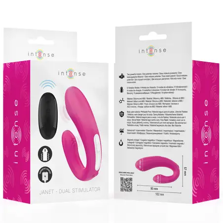 Janet Estimulador y Vibrador Dual en Forma de u con Control