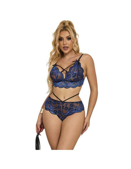 SUBBLIME - 954079 SUJETADOR + PANTIES ENCAJE AZUL L/XL SUBBLIME SETS