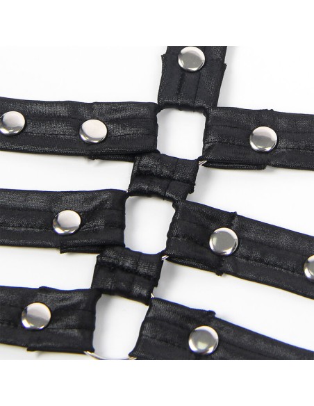 SUBBLIME - 954406 VESTIDO BONDAGE DE CUERO NEGRO S/M SUBBLIME DRESSES