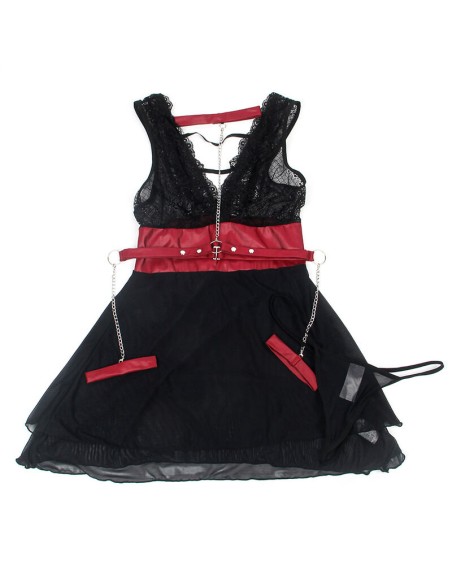 SUBBLIME - 954420 VESTIDO BONDAGE DE ENCAJE NEGRO S/M SUBBLIME DRESSES
