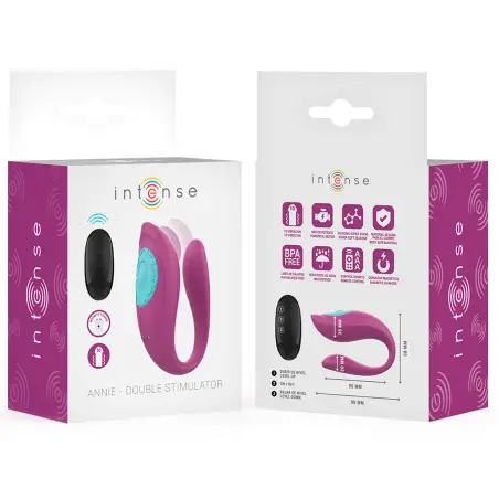 Annie Estimulador & Vibrador Forma de u Morado Control